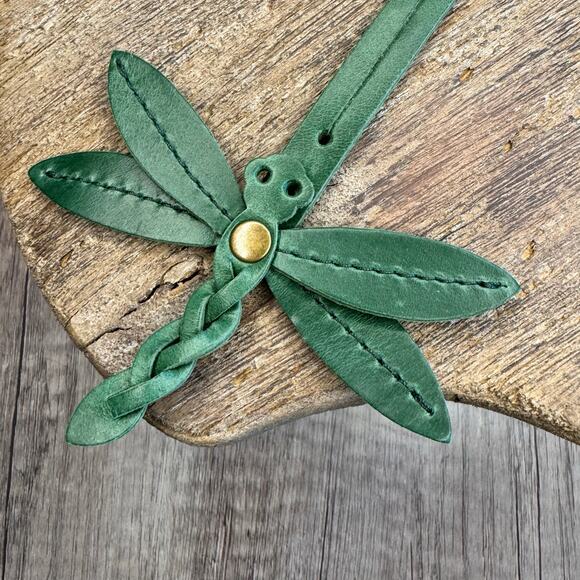 Portland Leather Dragonfly Charm COWBOY MINT Purse Charm FAST SHIP Bag Charm - Picture 5 of 6